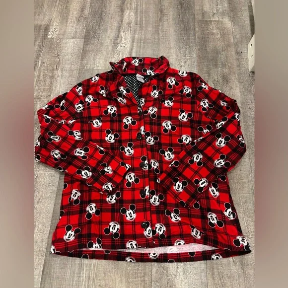 Disney Ladies Red and Black Plaid Pajama Set - Picture 2 of 6
